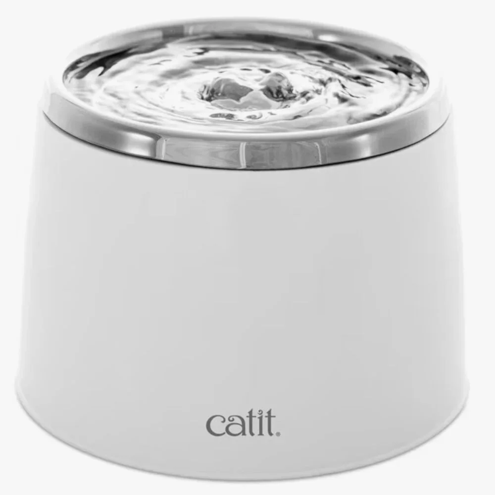 PETS: STAINLESS STEEL DRINKING CAT FOUNTAIN & (12) TRIPLE ACTION WATER FILTERS